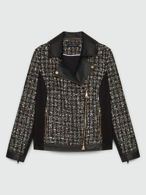 Veste de motard en tweed