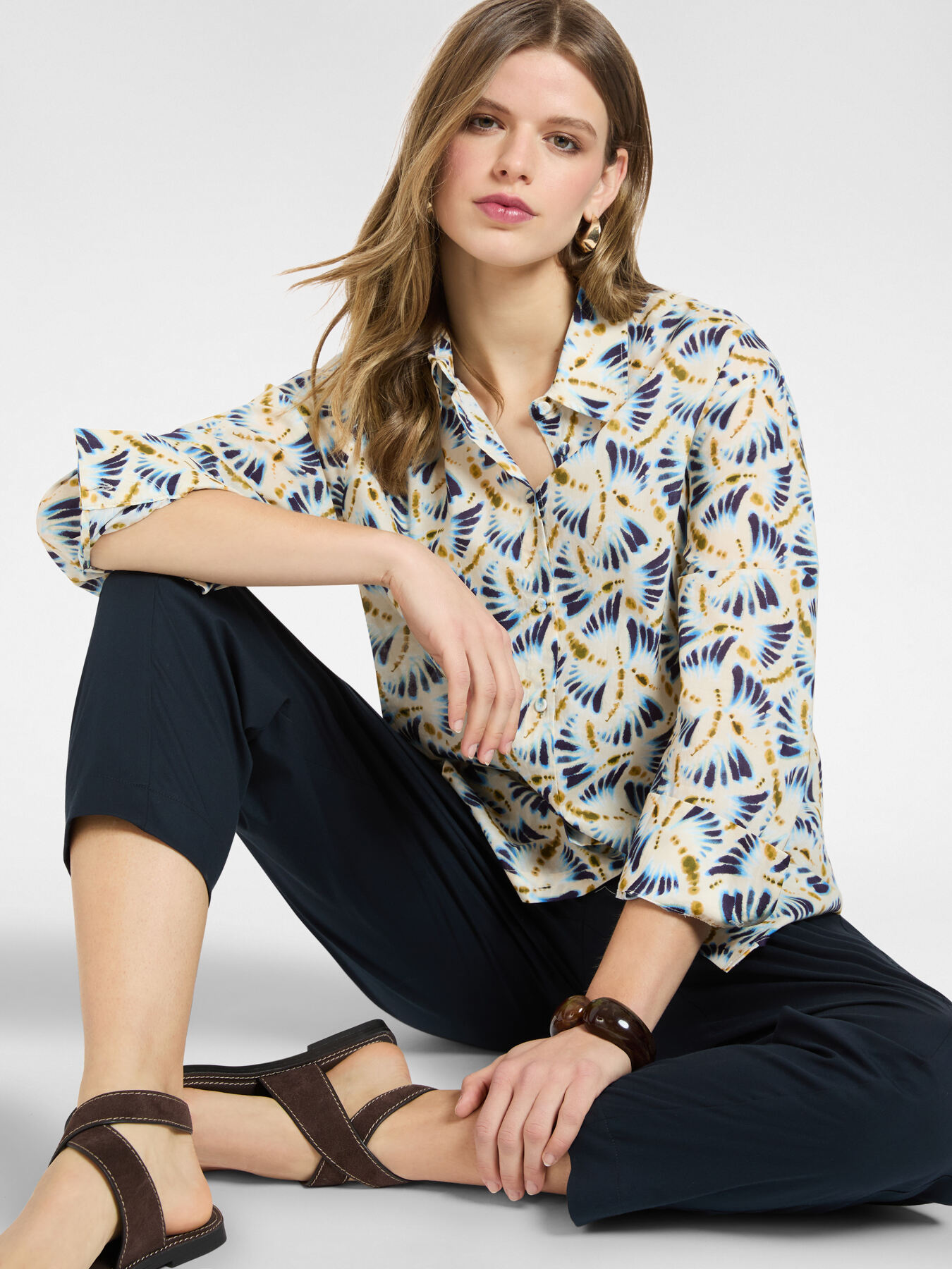 Camicia in mussola stampata image number 0