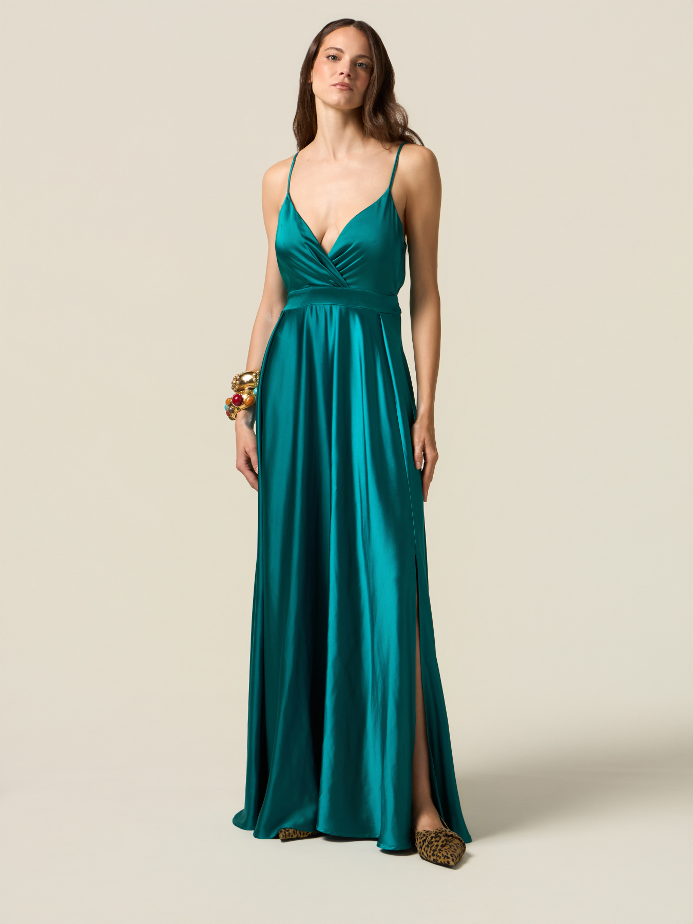 Vestito lungo in raso image number 3