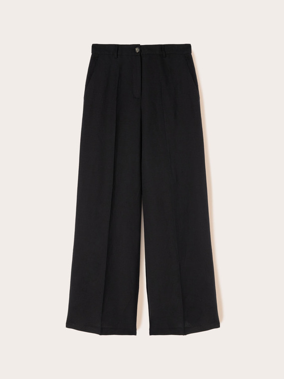 Pantalon large en mélange de lin