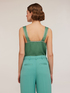 Embroidered viscose satin top image number 2