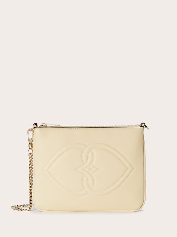 Flat coated fabric clutch