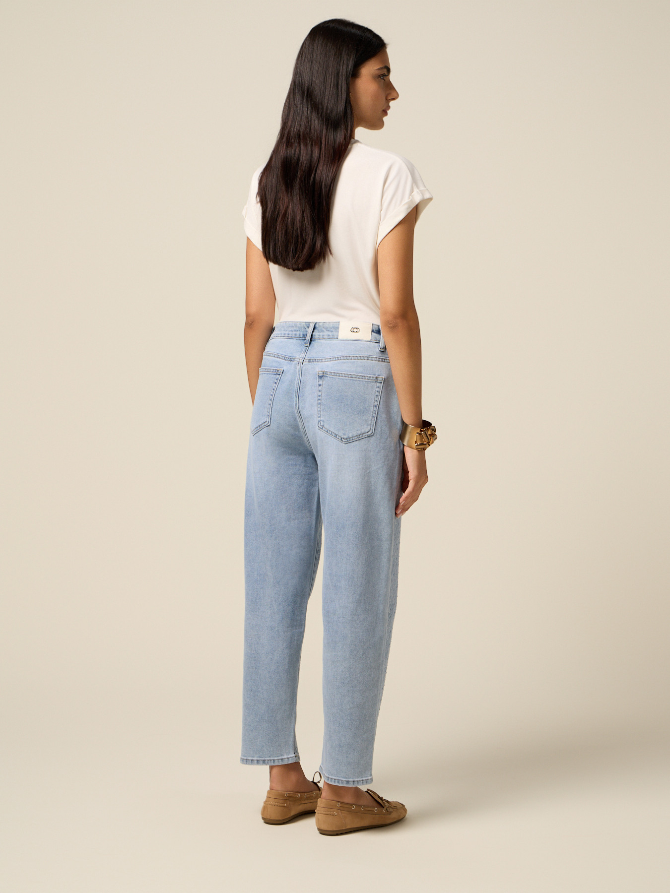 Jeans regular con micro cristalli image number 1