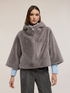 Hooded cape with plush effect image number 1