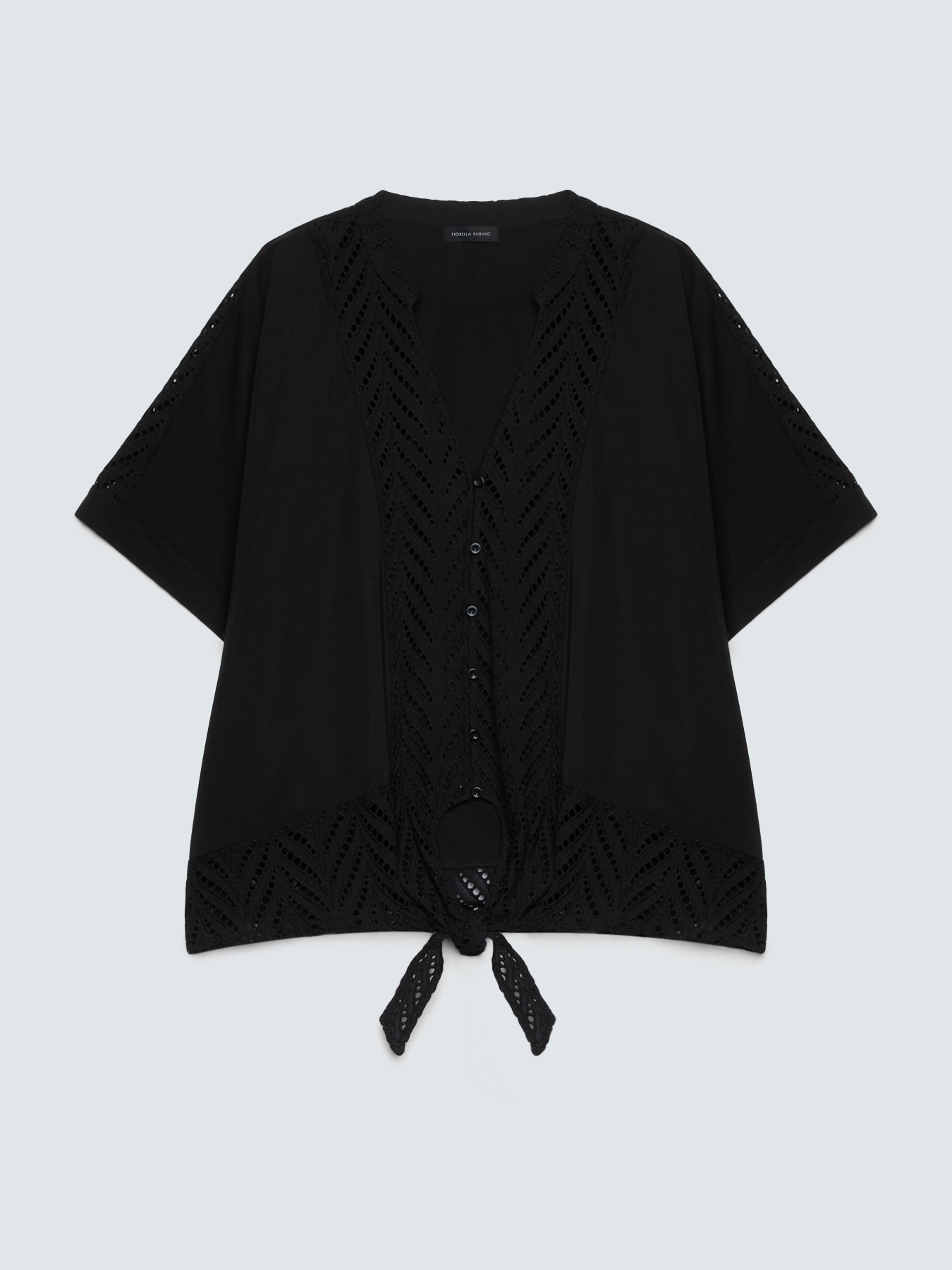 Bluse aus Lochstickerei mit Knotendetail image number 5