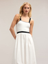 Vestito bimaterico con gonna a ruota image number 3