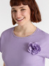 Crepon blouse with flower image number 0