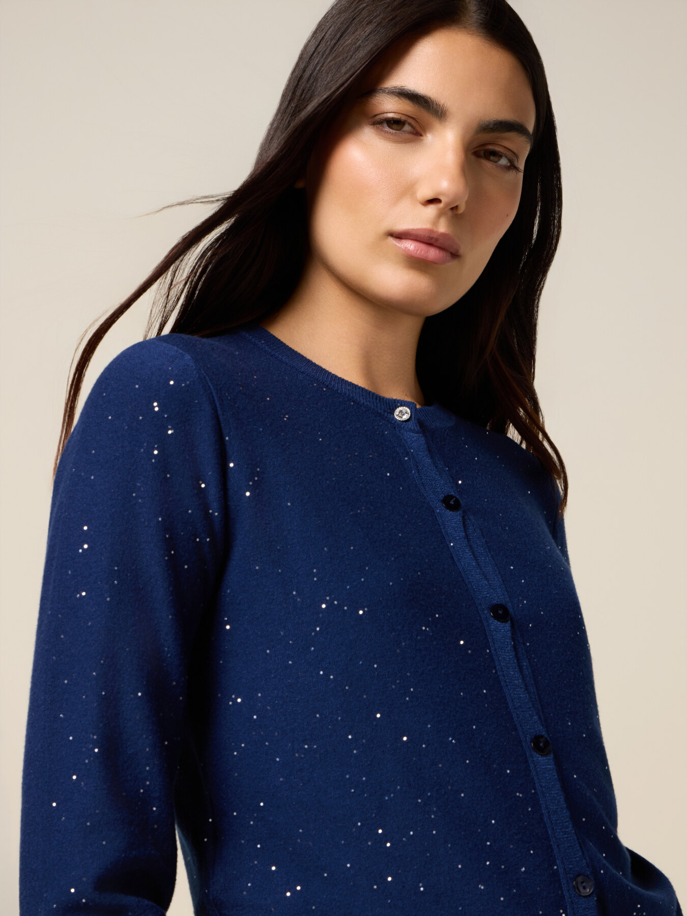 Cárdigan corto con lentejuelas image number 2