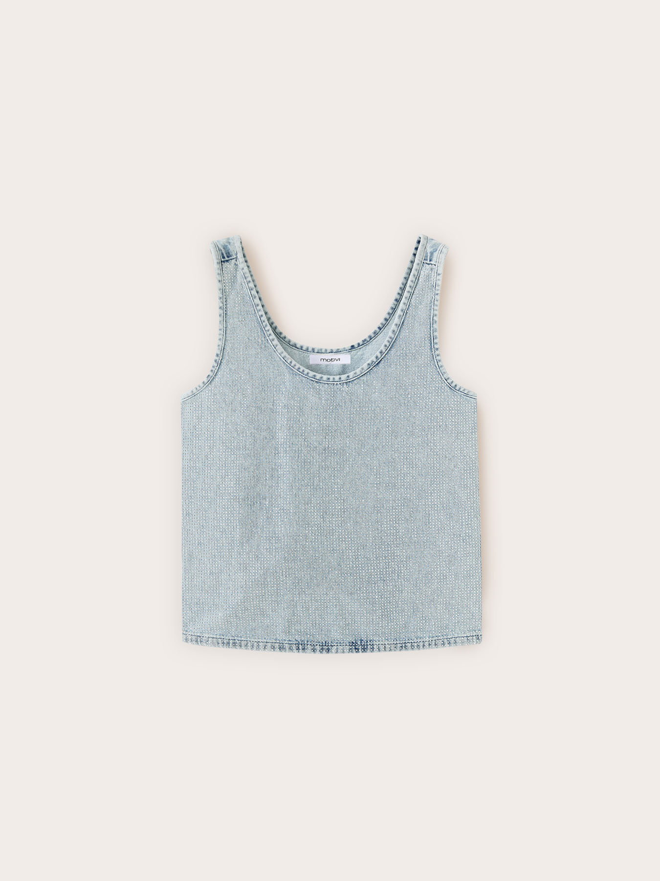 Denim top with crystals image number 4