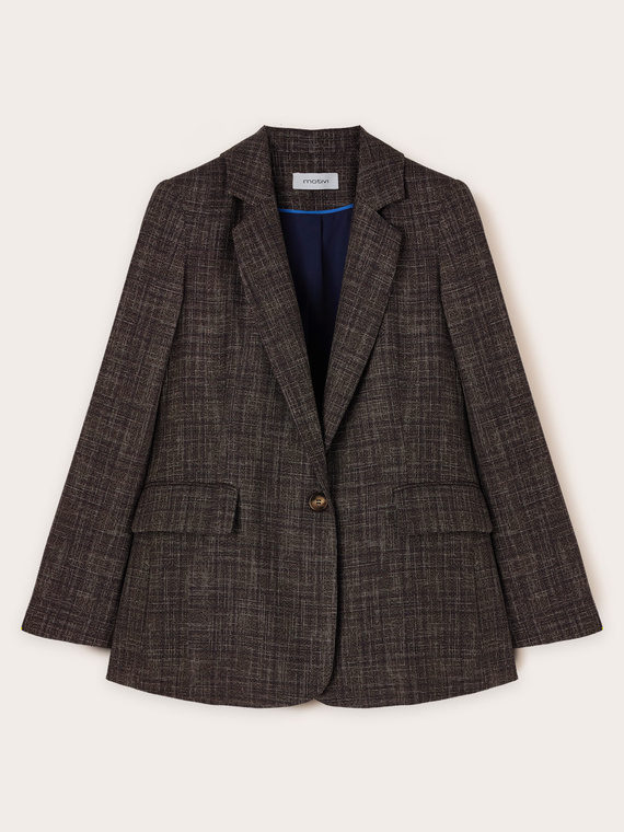 Single-breasted dye-woven blazer