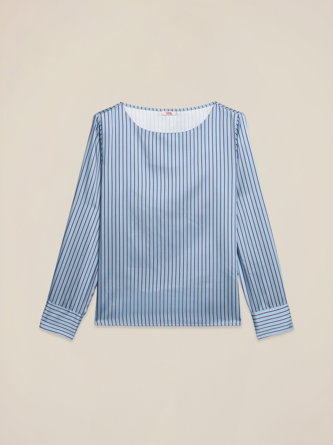 Blusa in raso a righe image number 4