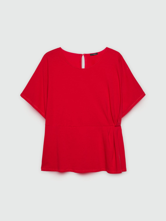 T-shirt con pieghe laterali