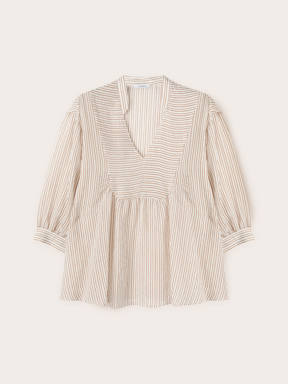 Striped muslin oversized blouse