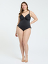 One-piece swimsuit with ruffles and side ties image number 3