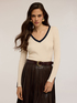 Two-tone ribbed jumper image number 2