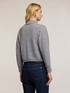 Crew neck cashmere sweater with openwork image number 1
