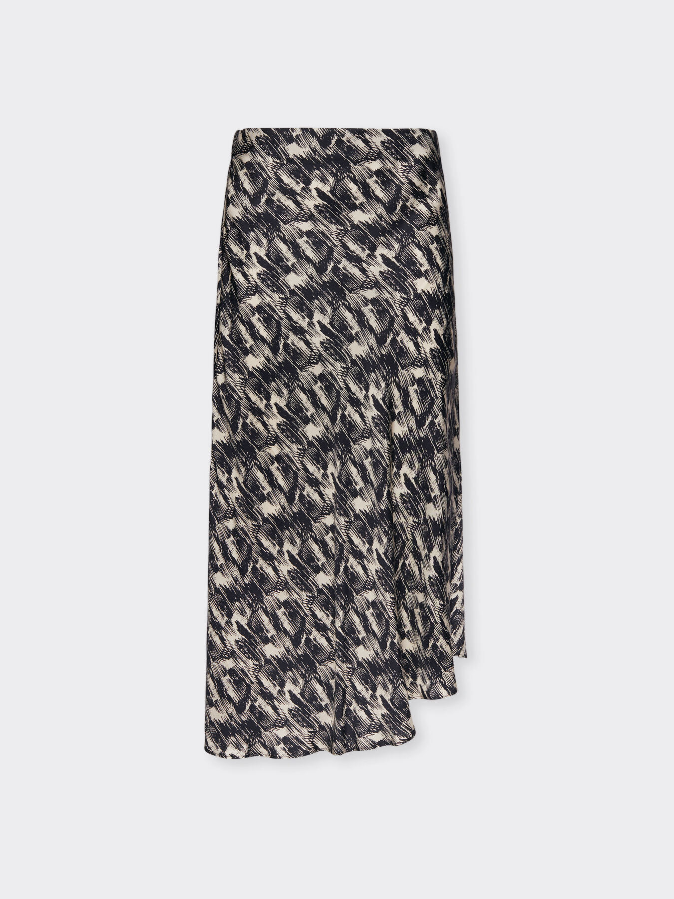 Printed skirt with asymmetrical hem image number 4