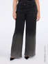 Jeans wide leg con punti luce effetto degradé image number 0