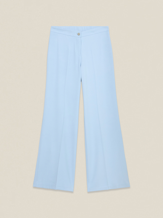 Pantaloni palazzo din țesătură crepe