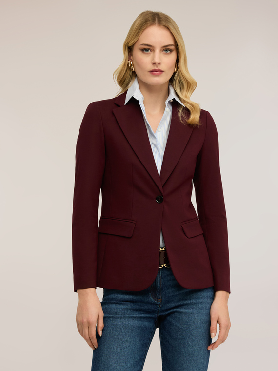 Single-breasted cotton viscose blazer