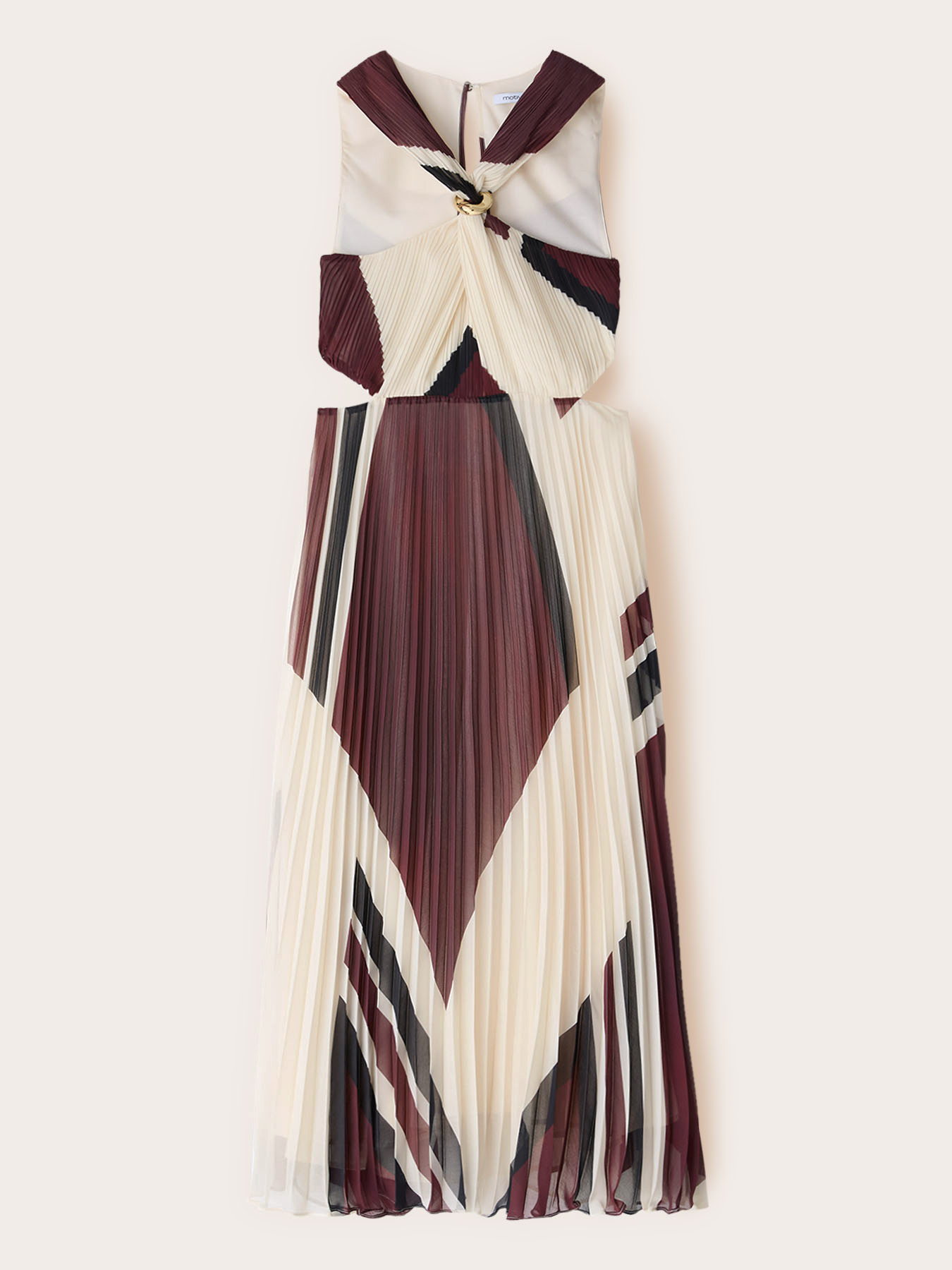 Long dress in pleated georgette with print image number 4