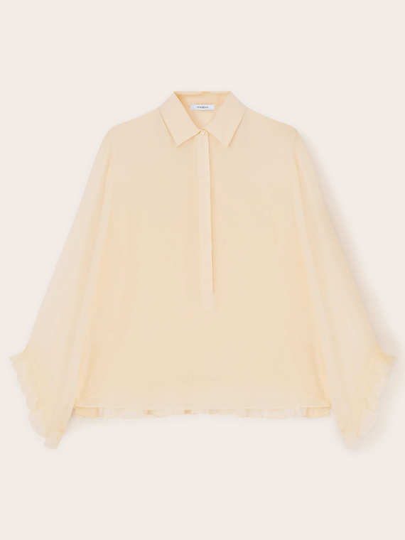 Camicia in georgette con dettaglio plissé posteriore