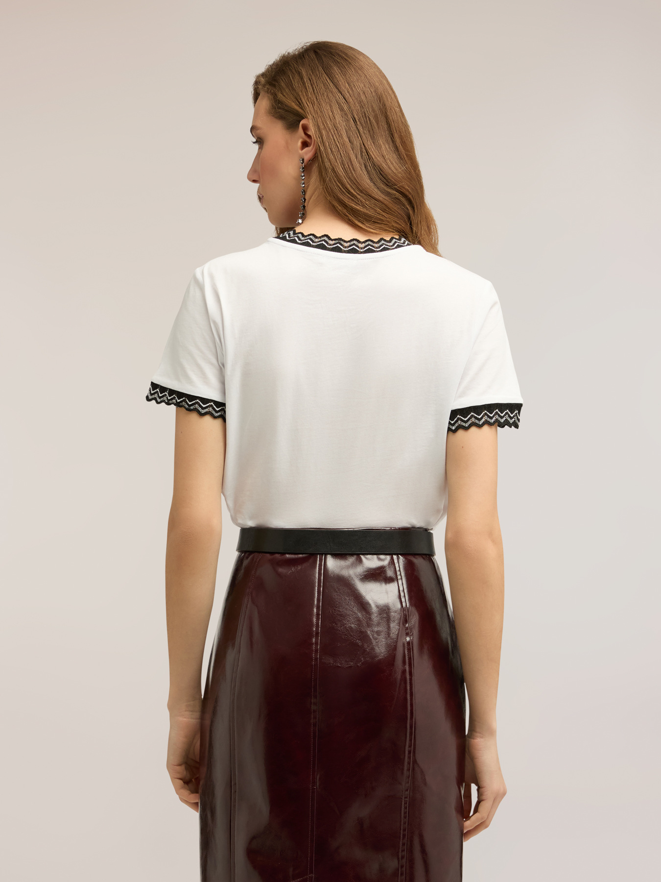Tricou cu margini tricotate image number 3