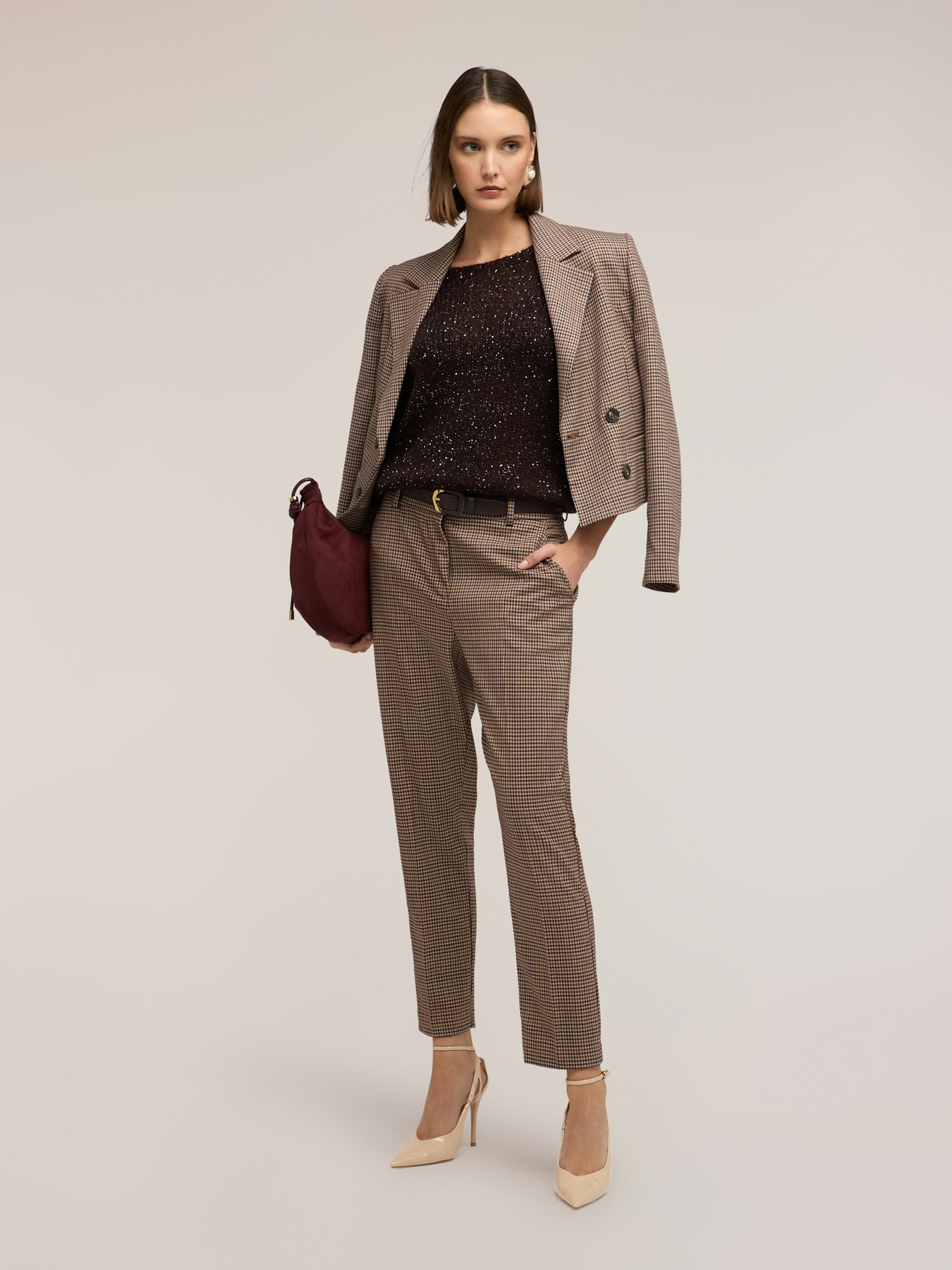 Pantaloni regular fantasia check image number 0