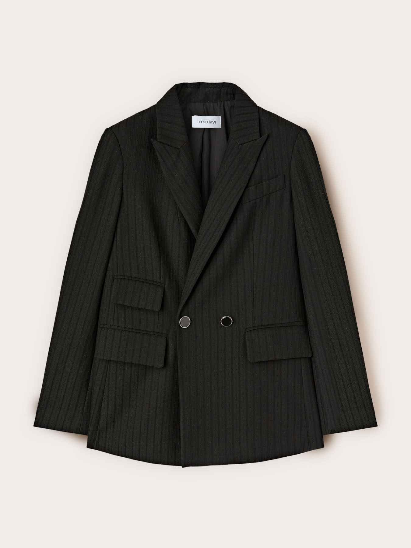 Structured double-breasted pinstripe jacket image number 4