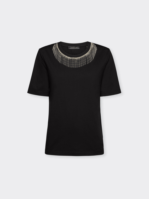 T-shirt à franges en strass