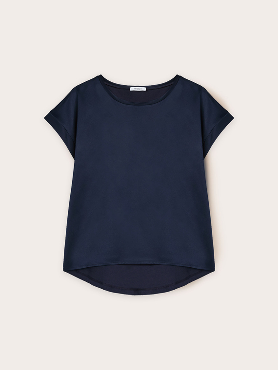 Bi-material T-shirt