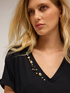 T-shirt with stone embroidery image number 2