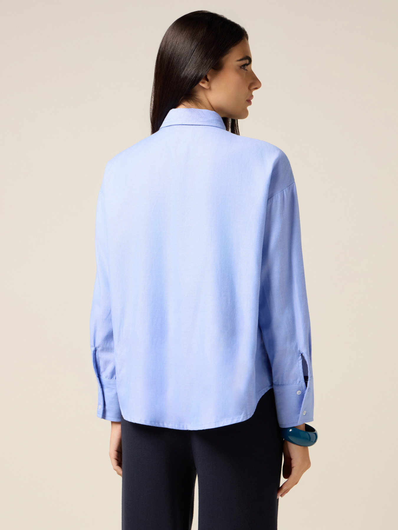 Camicia con ricamo gioiello lettering image number 1