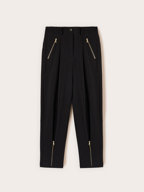 Pantalon carotte avec zip au bas