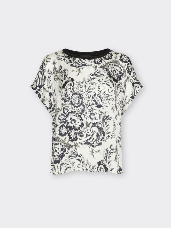 Printed viscose t-shirt