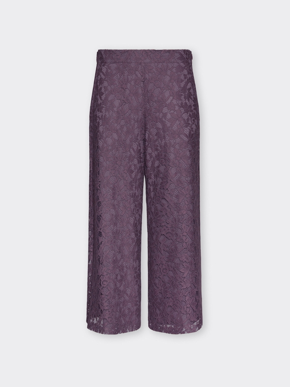 Cropped lace trousers