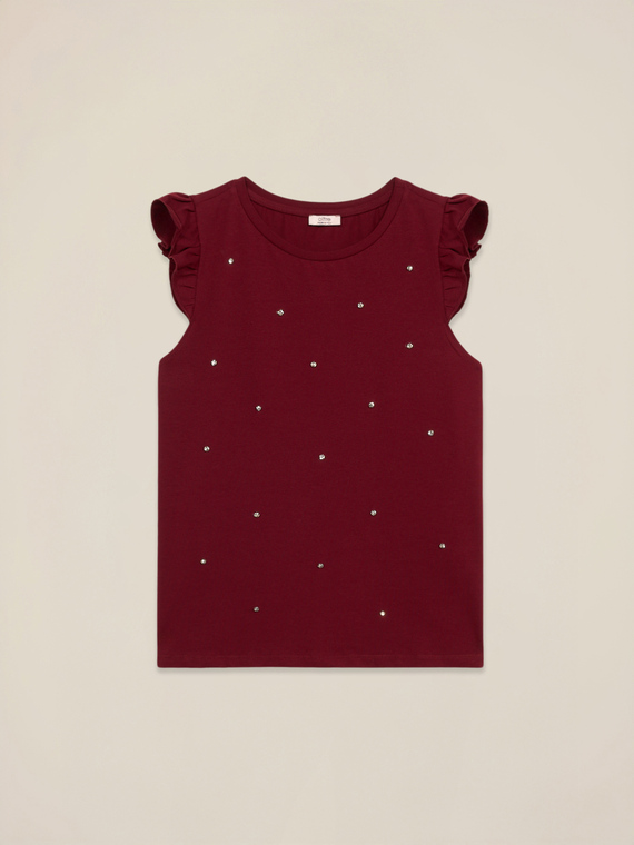 Jersey top with gussets