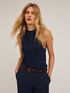 Knitted top with rib pattern image number 0