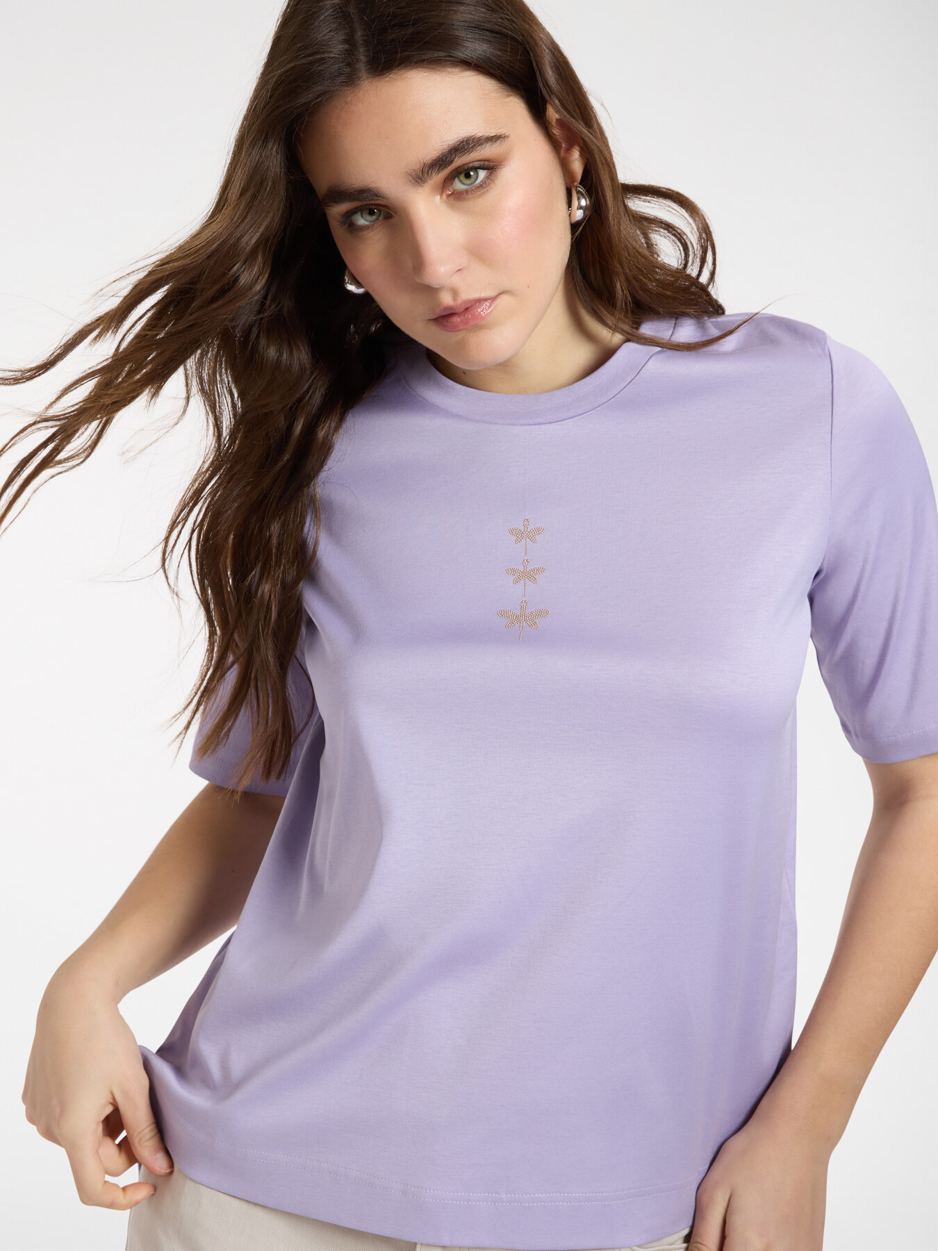 Cotton t-shirt with dragonflies image number 2