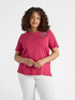 T-shirt with floral embroidery image number 2