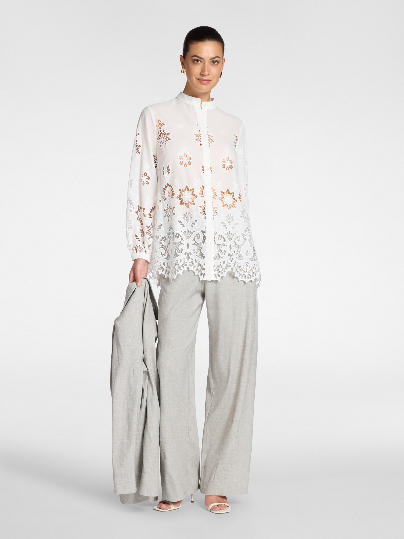Perforated lace shirt image number 3