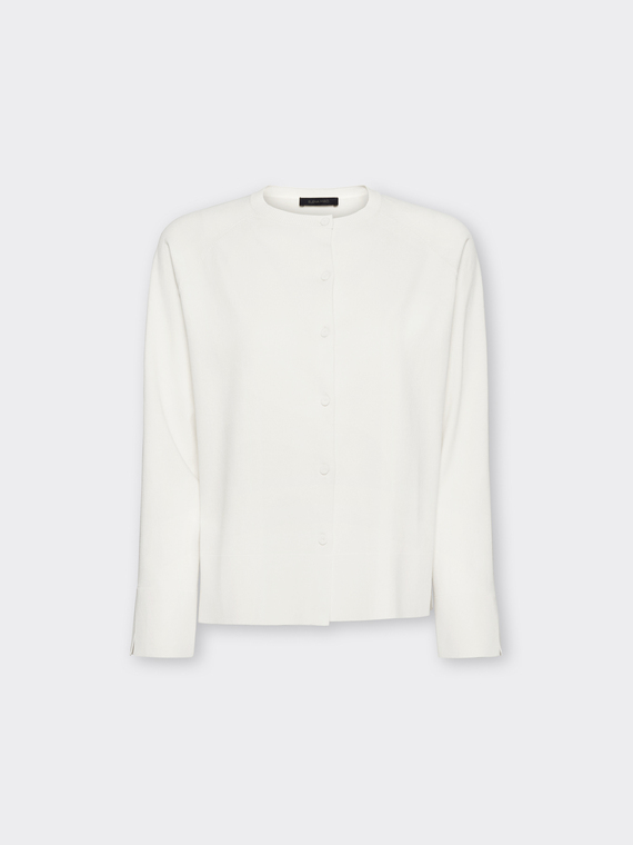 Viscose blend crew neck cardigan