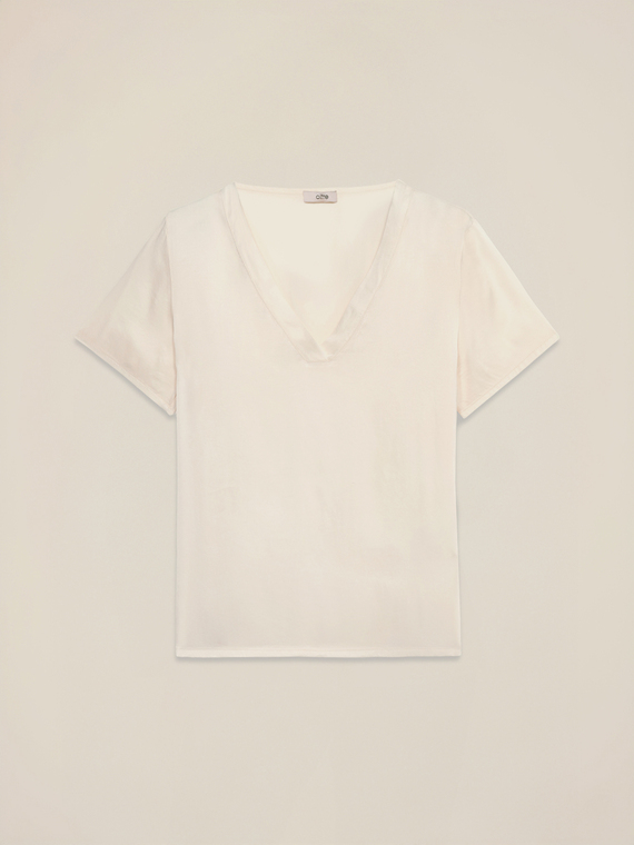 Bluse aus Viskose-Satin