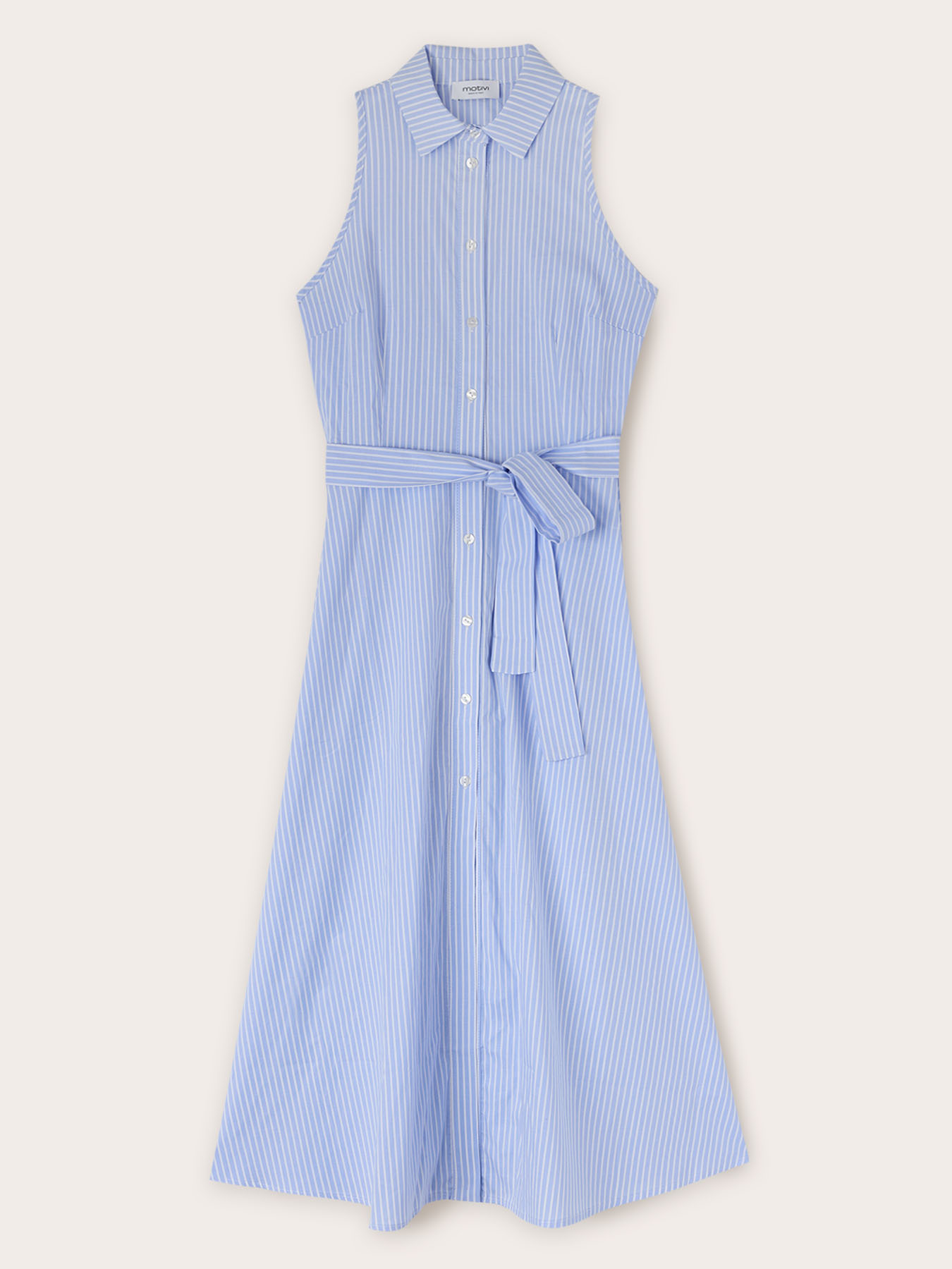 Striped cotton shirt dress image number 0