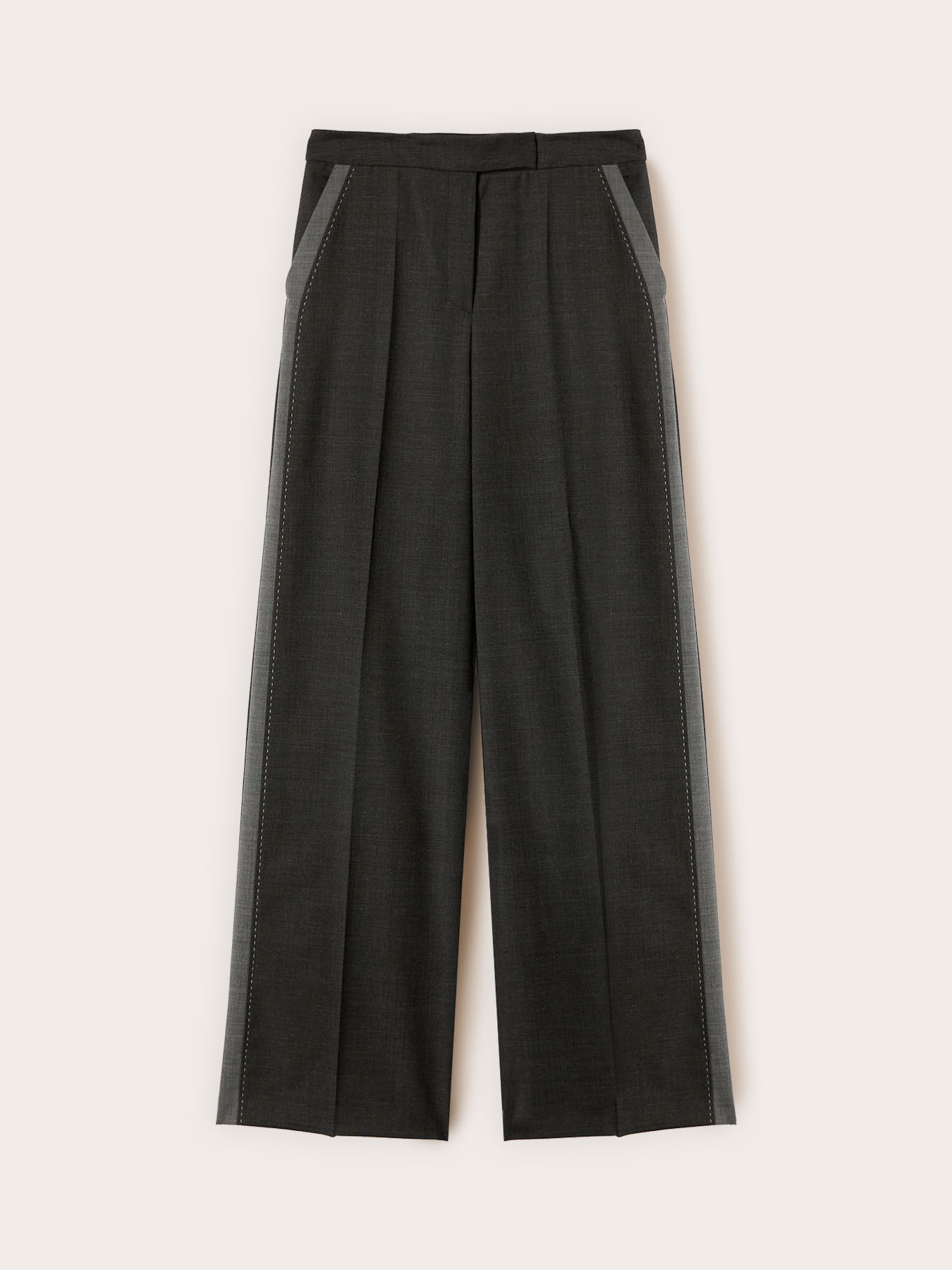 Pantalon palazzo avec bande latérale image number 4