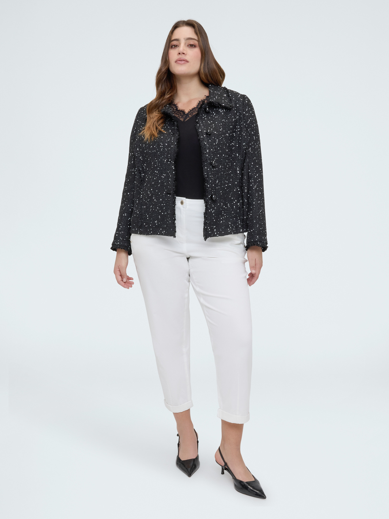 Jacke mit Pailletten und Fransendetails image number 3