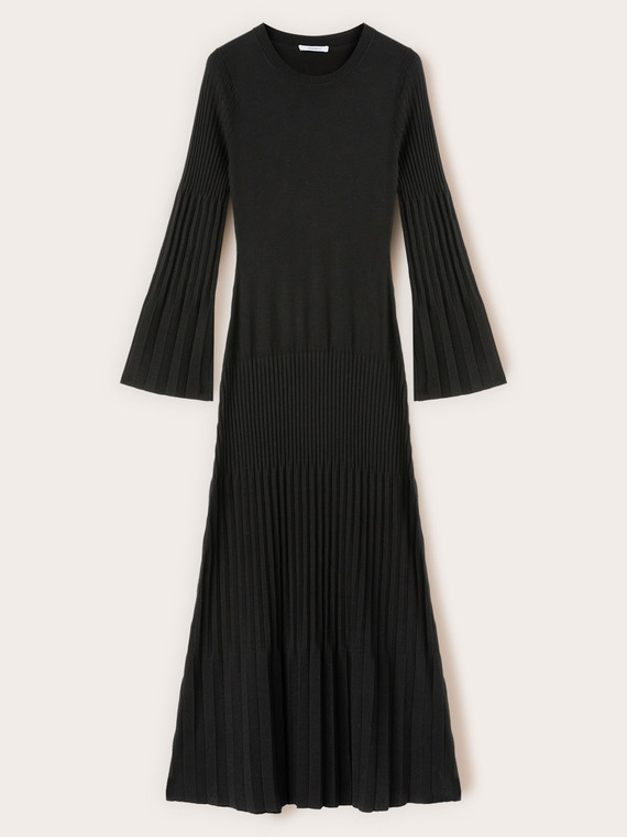 Rochie lungă din tricot nervurat