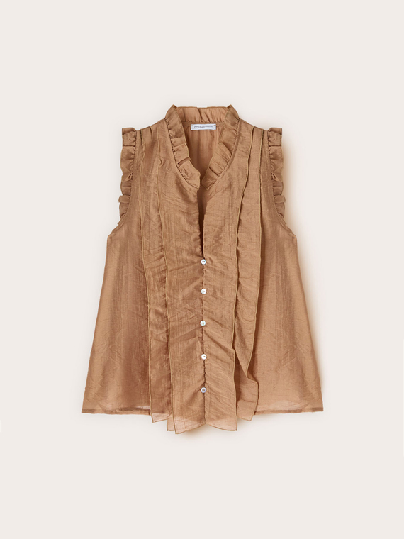 Blusa in mussola con volant