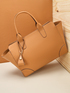 Genuine leather tote bag image number 1