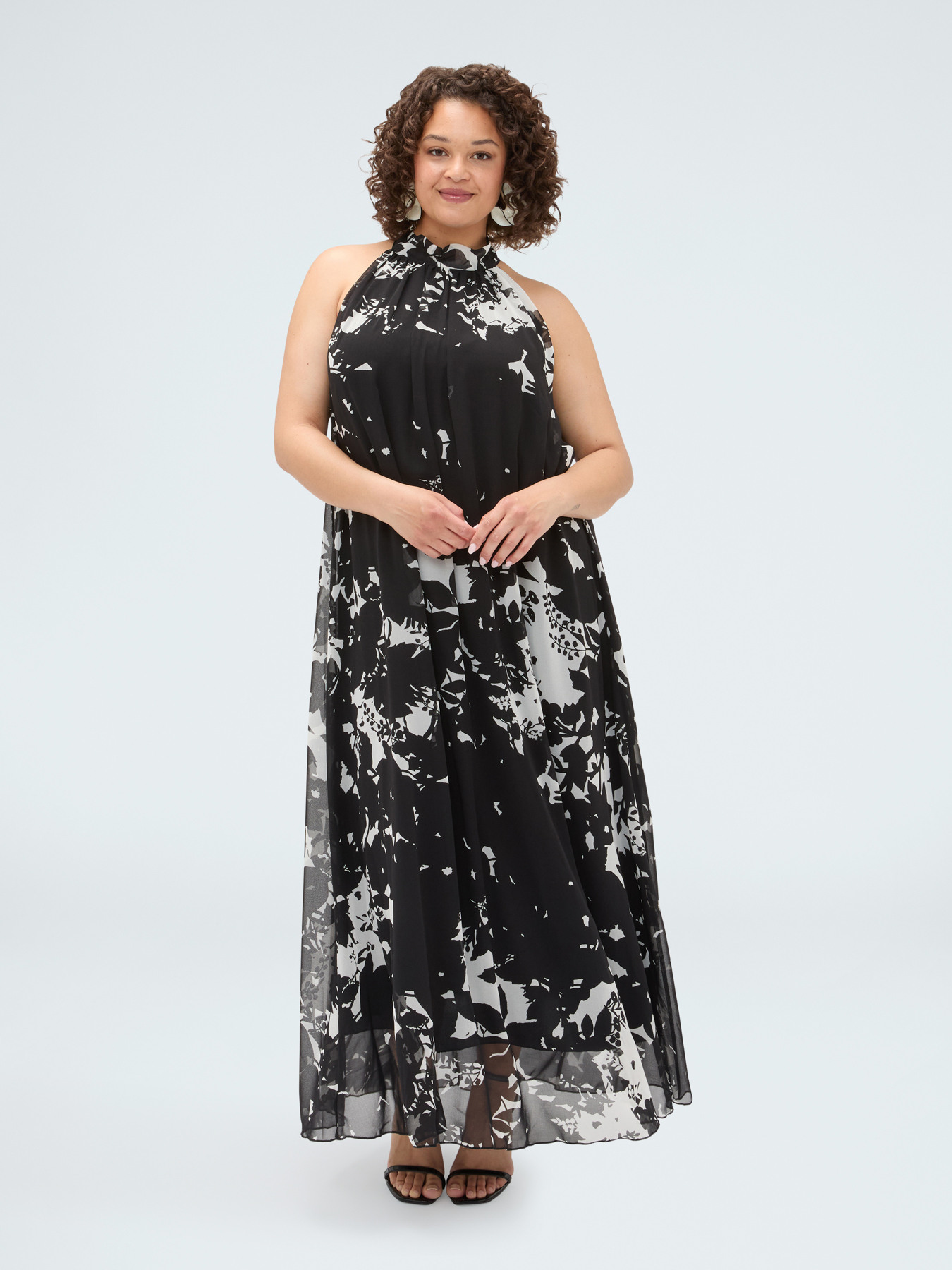 Langes Free-Kleid mit Blattdruck image number 2
